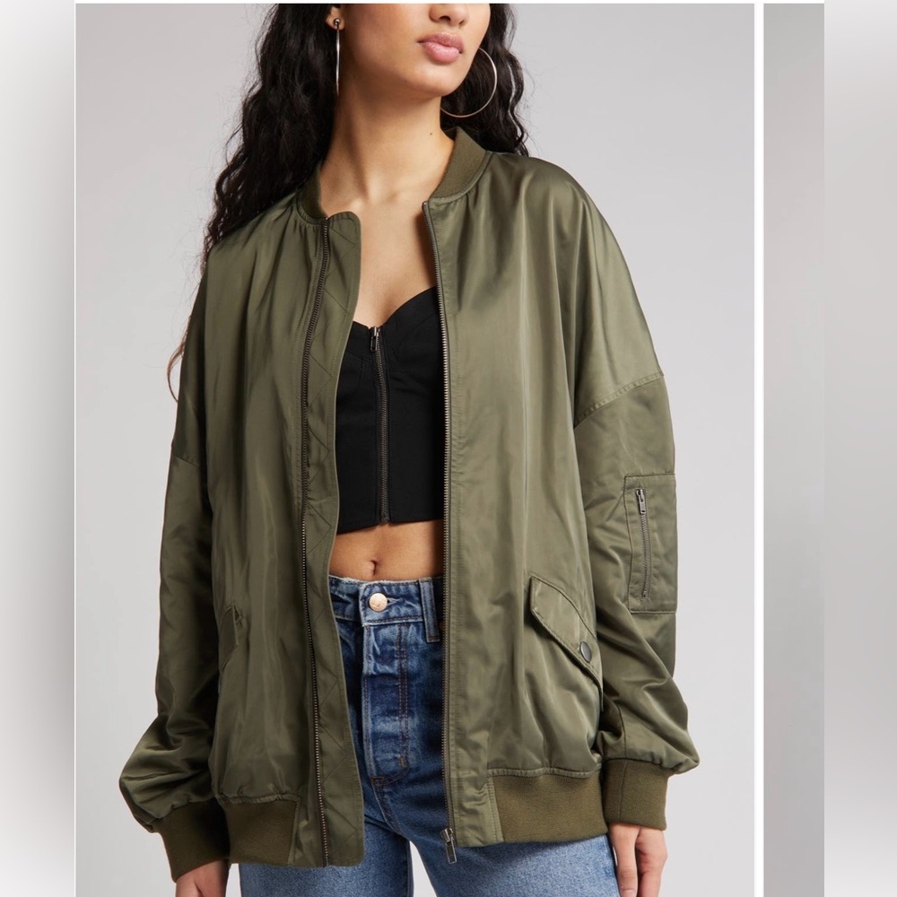 Open Edit Women’s Olive Bomber Jacket